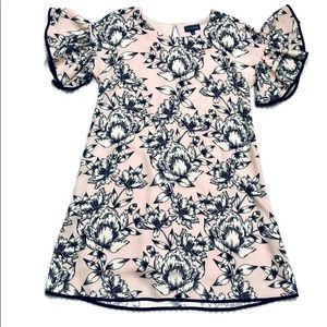 Luxology Pink & Black Floral Cottage core Dress 6